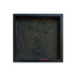 Framed square black textured abstract painting